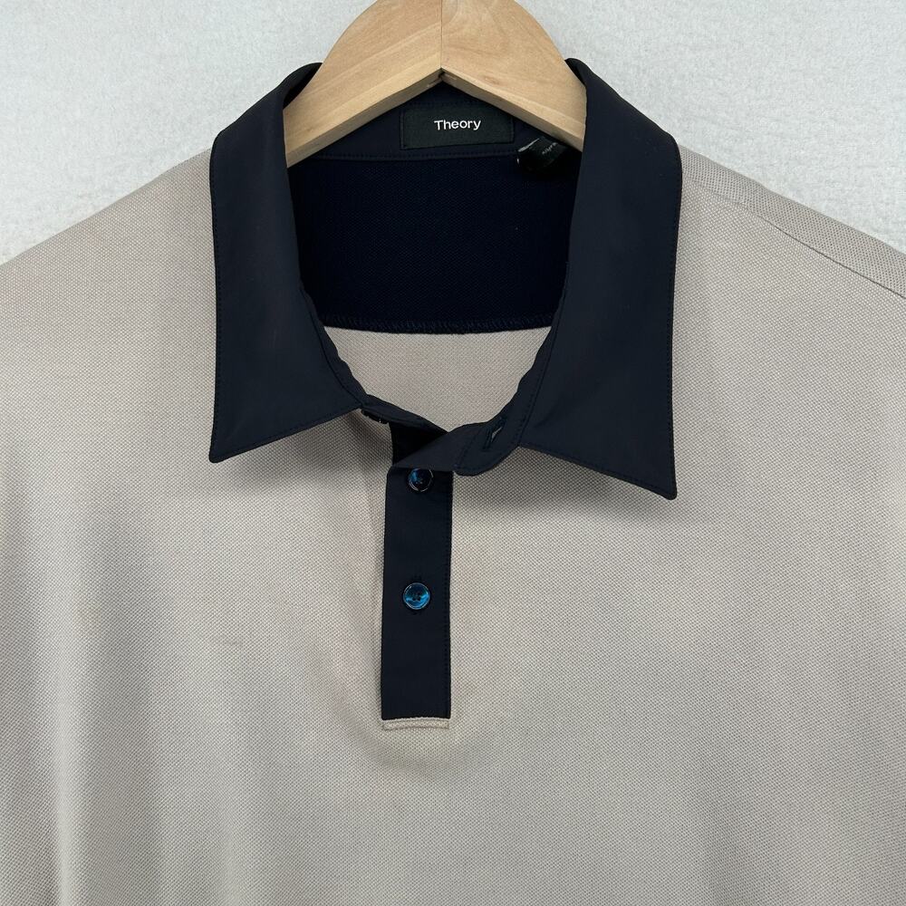 THEORY Shirt Mens XL Polo Golf Chesney Function Pique Performance Gray